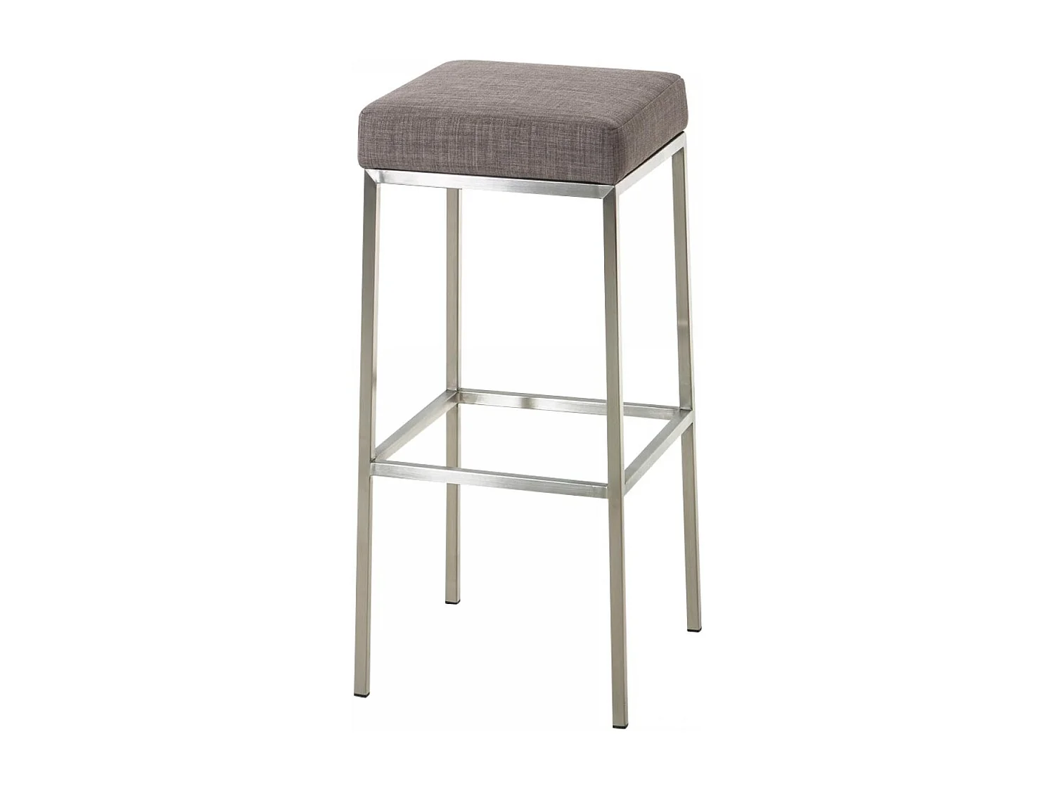 Tabouret de bar - Tissu & Acier inoxydable - Gris - Montreal 85