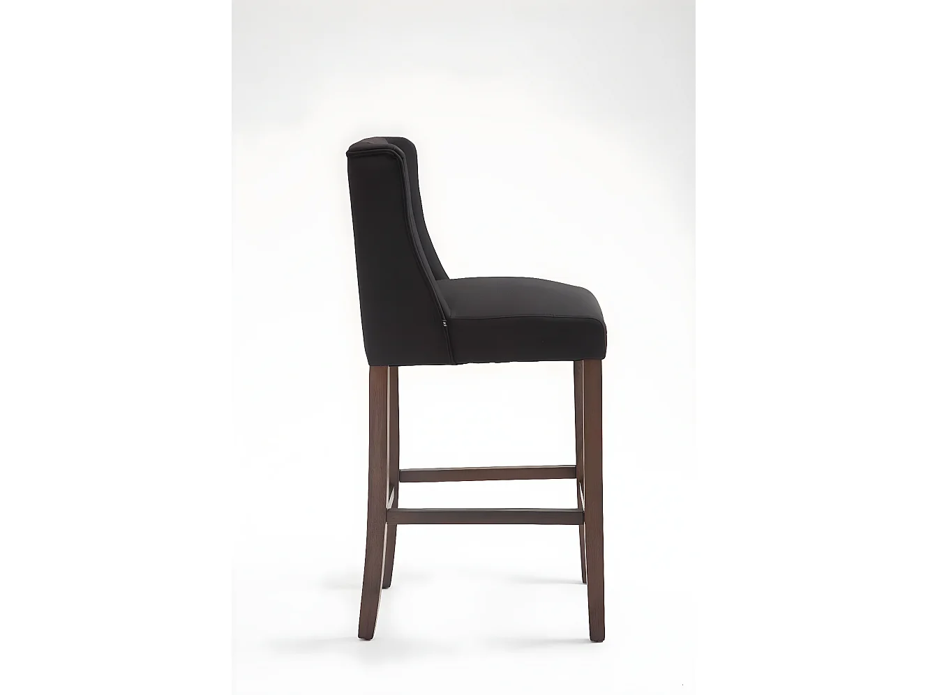 Lot de 2  Tabouret de bar - Tissu & Bois - Noir - Cassandra