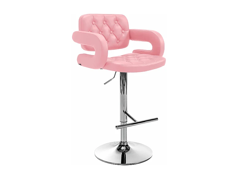 Tabouret de bar - Similicuir & Métal - Rose - Dublin