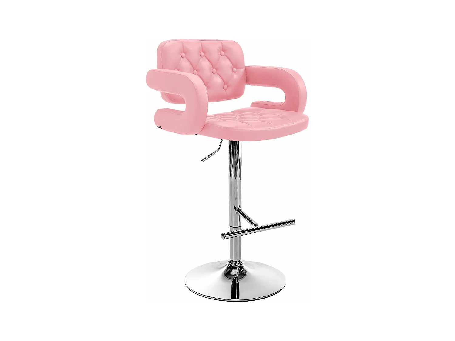 Tabouret de bar - Similicuir & Métal - Rose - Dublin