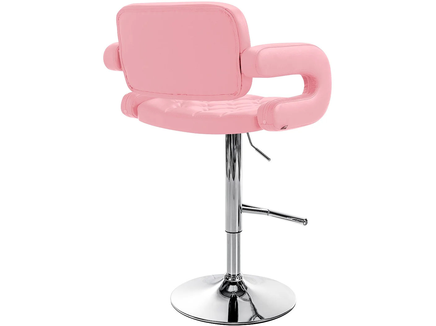 Tabouret de bar - Similicuir & Chrome - Rose - Dublin