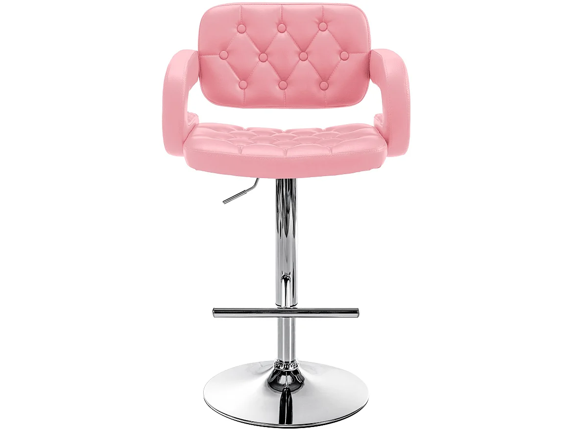 Tabouret de bar - Similicuir & Chrome - Rose - Dublin