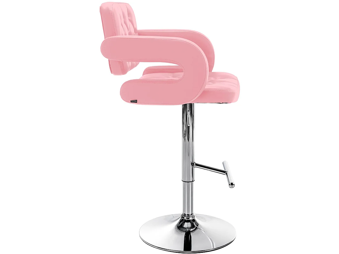 Tabouret de bar - Similicuir & Chrome - Rose - Dublin