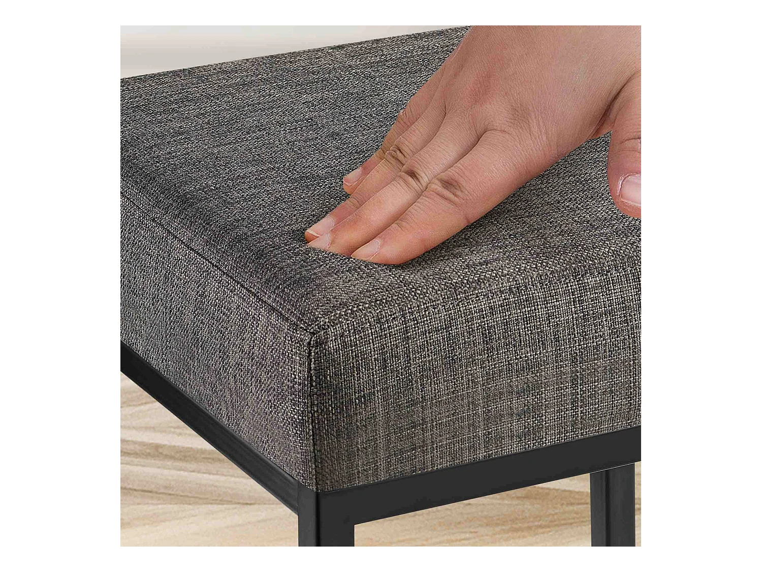 2er Set Barhocker - Stoff & schwarz - grau - Montreal 80