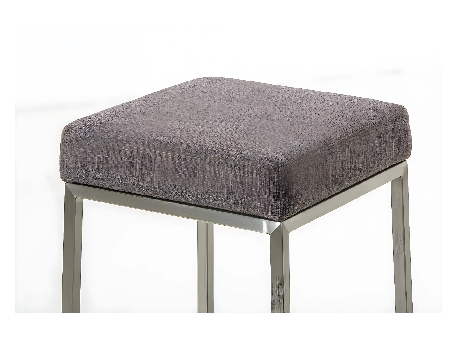 Lot de 2  Tabouret de bar - Tissu & Acier inoxydable - Gris - Montreal 80