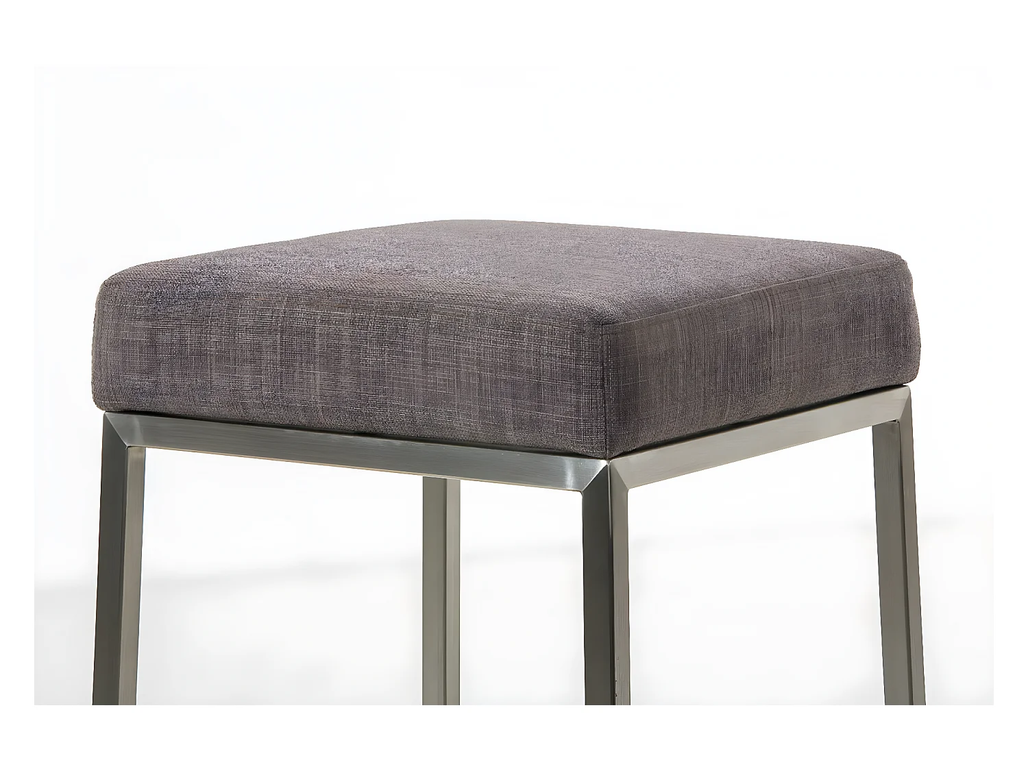 Lot de 2  Tabouret de bar - Tissu & Acier inoxydable - Gris - Montreal 80