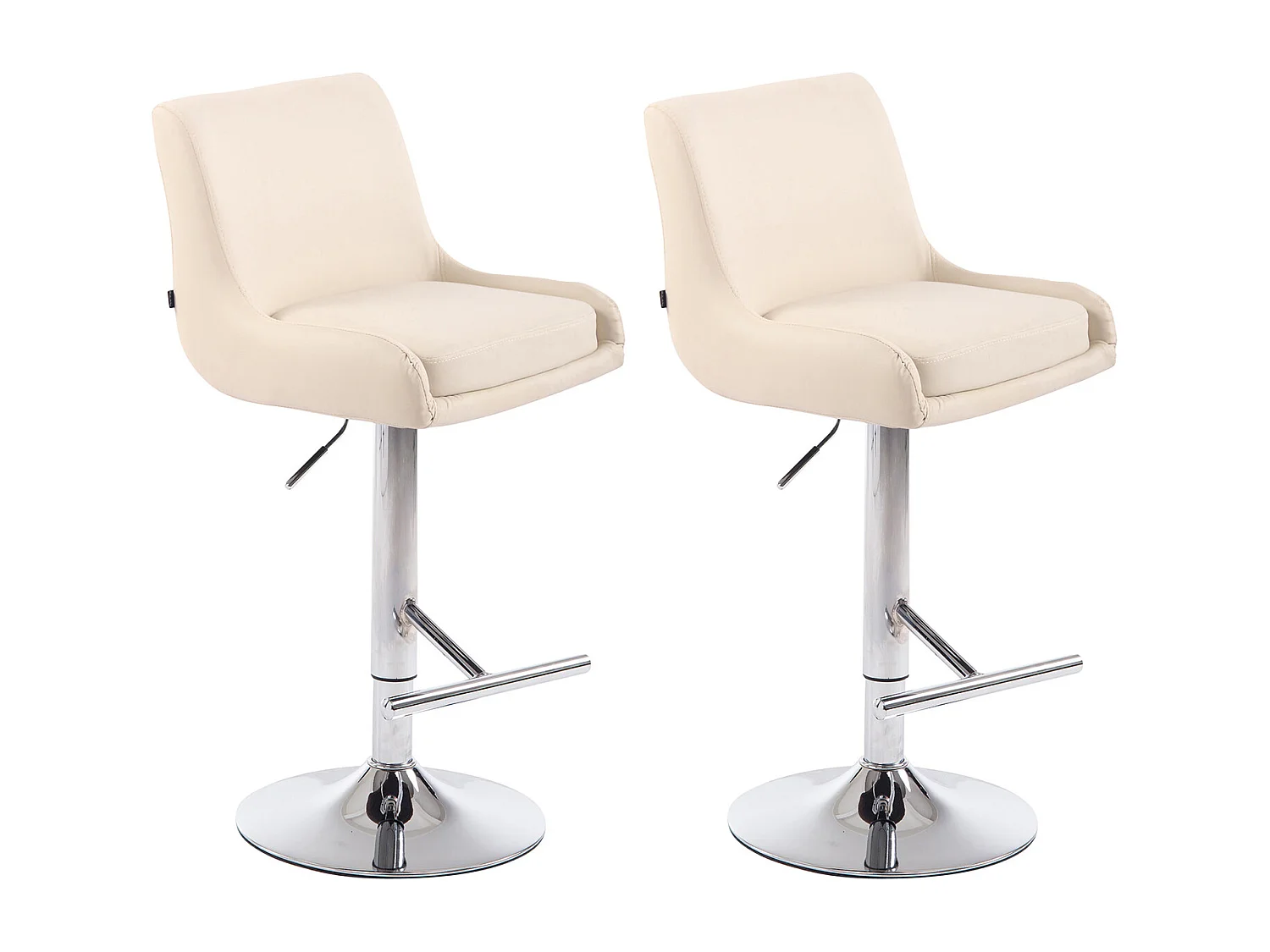 Set van 2  Barkruk - Kunstleer & Metaal - creme - Club