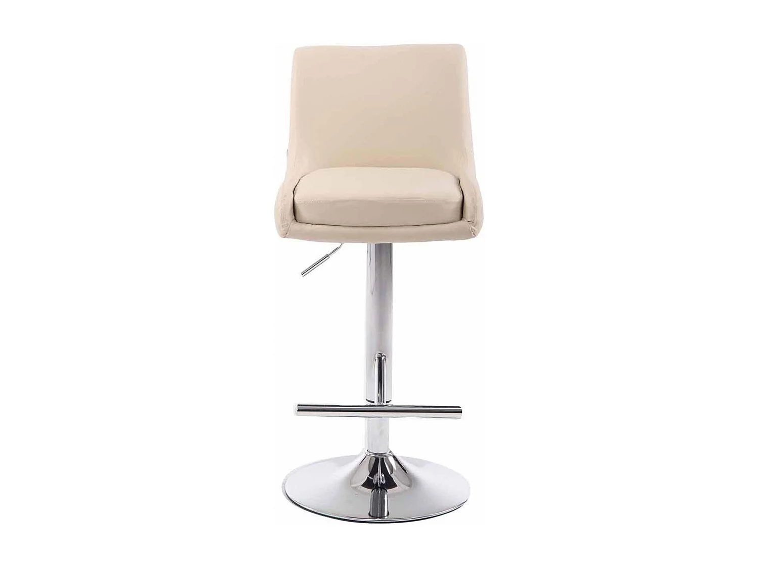 Lot de 2  Tabouret de bar - Similicuir & Métal - Crème - Club