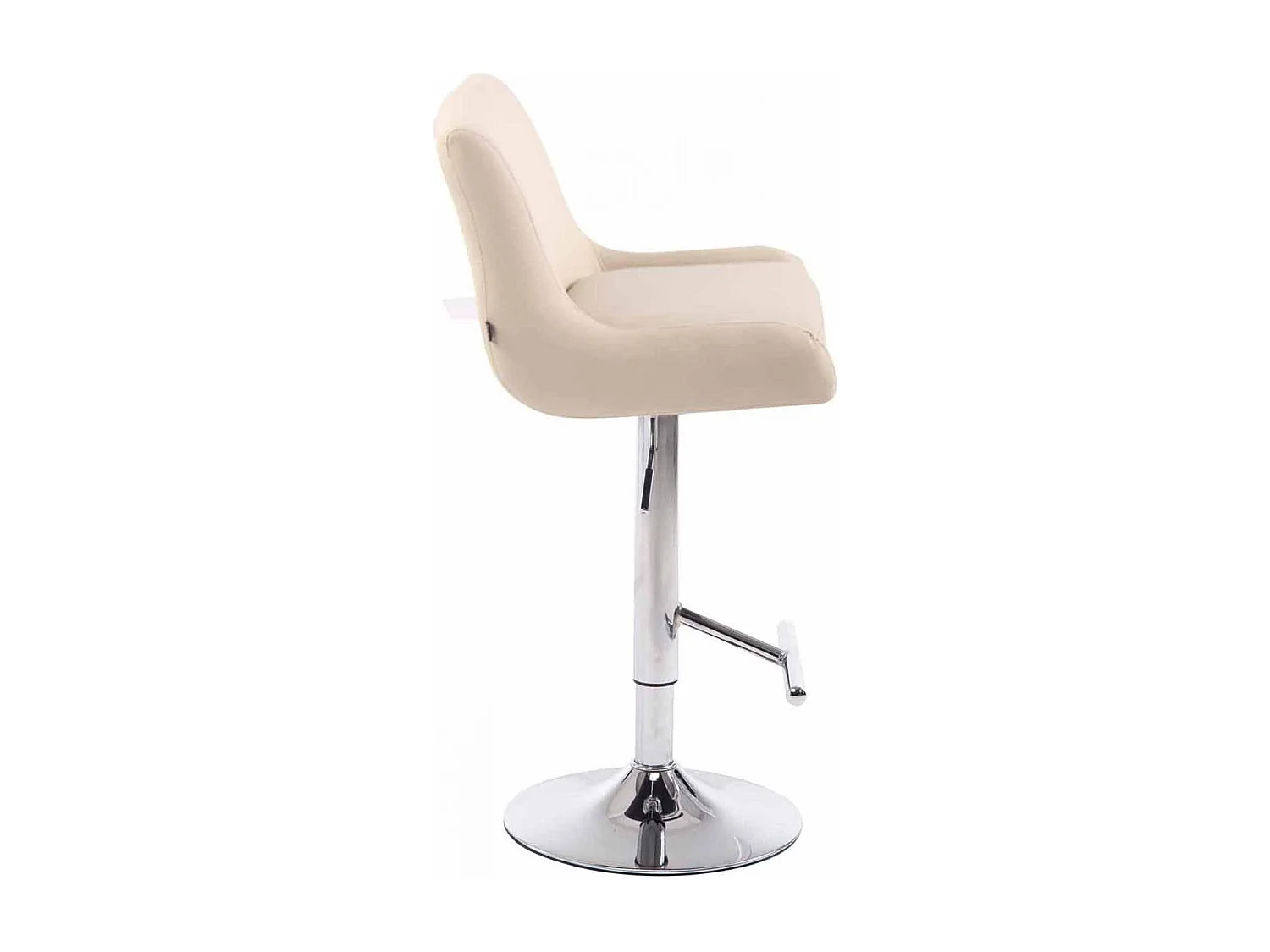 Lot de 2  Tabouret de bar - Similicuir & Métal - Crème - Club