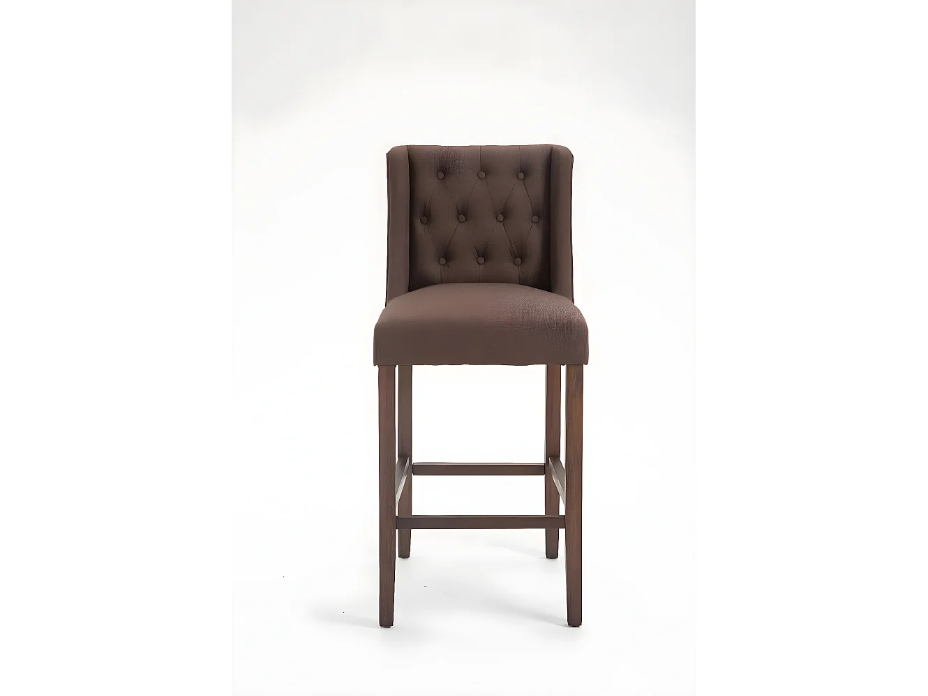 Lot de 2  Tabouret de bar - Tissu & Bois - Marron - Cassandra
