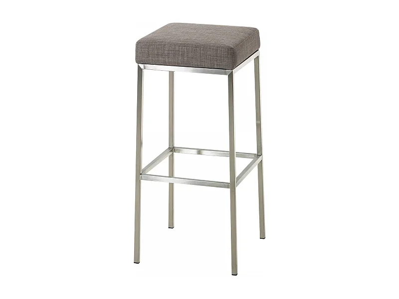 Tabouret de bar - Tissu & Acier inoxydable - Gris - Montreal 80