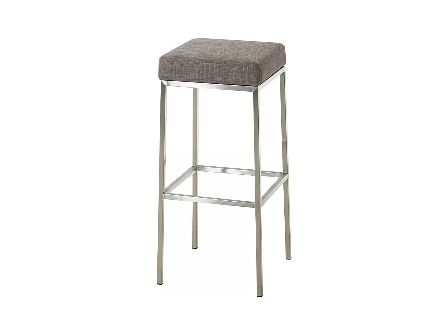 Tabouret de bar - Tissu & Acier inoxydable - Gris - Montreal 80