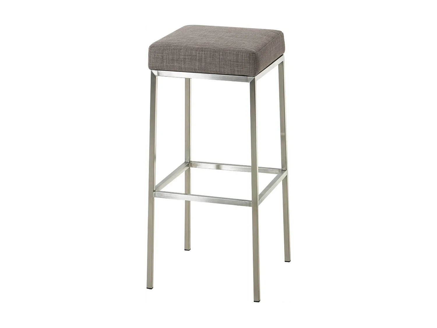 Tabouret de bar - Tissu & Acier inoxydable - Gris - Montreal 80