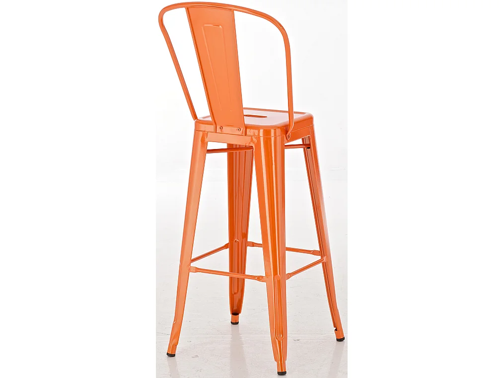 Lot de 4  Tabouret de bar - Métal & Métal - Orange - Aiden