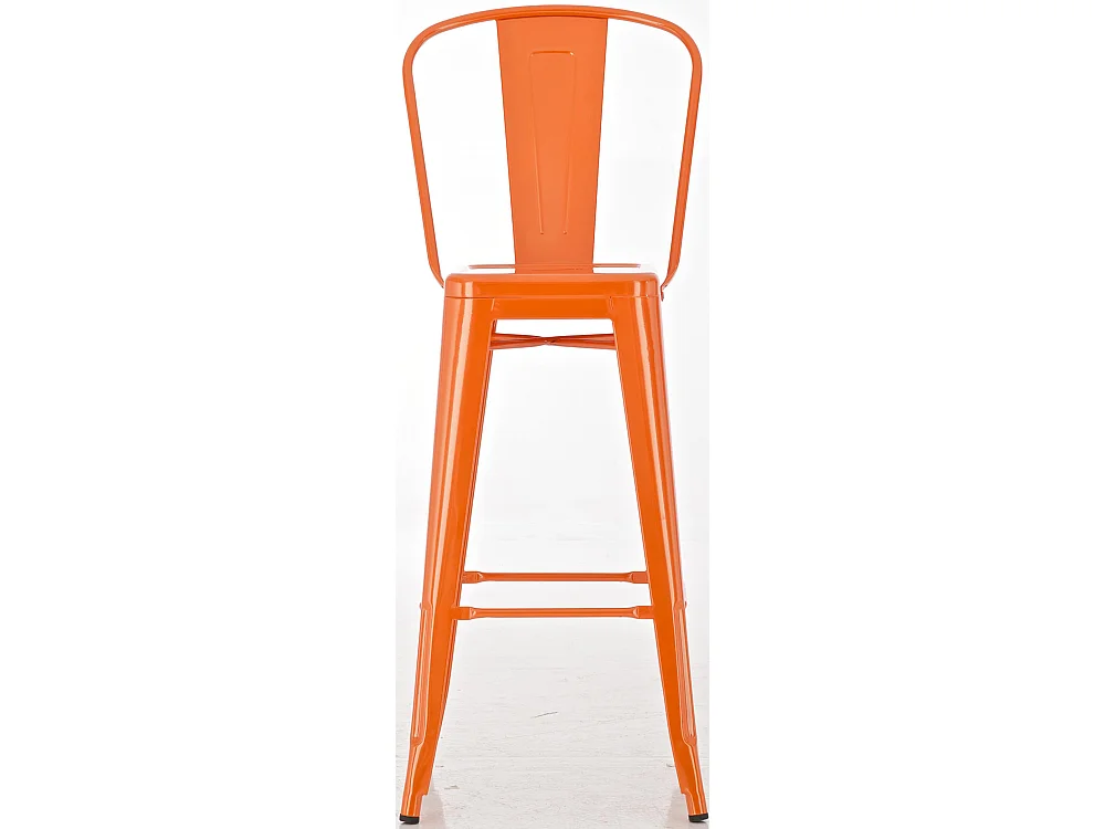 Lot de 4  Tabouret de bar - Métal & Métal - Orange - Aiden