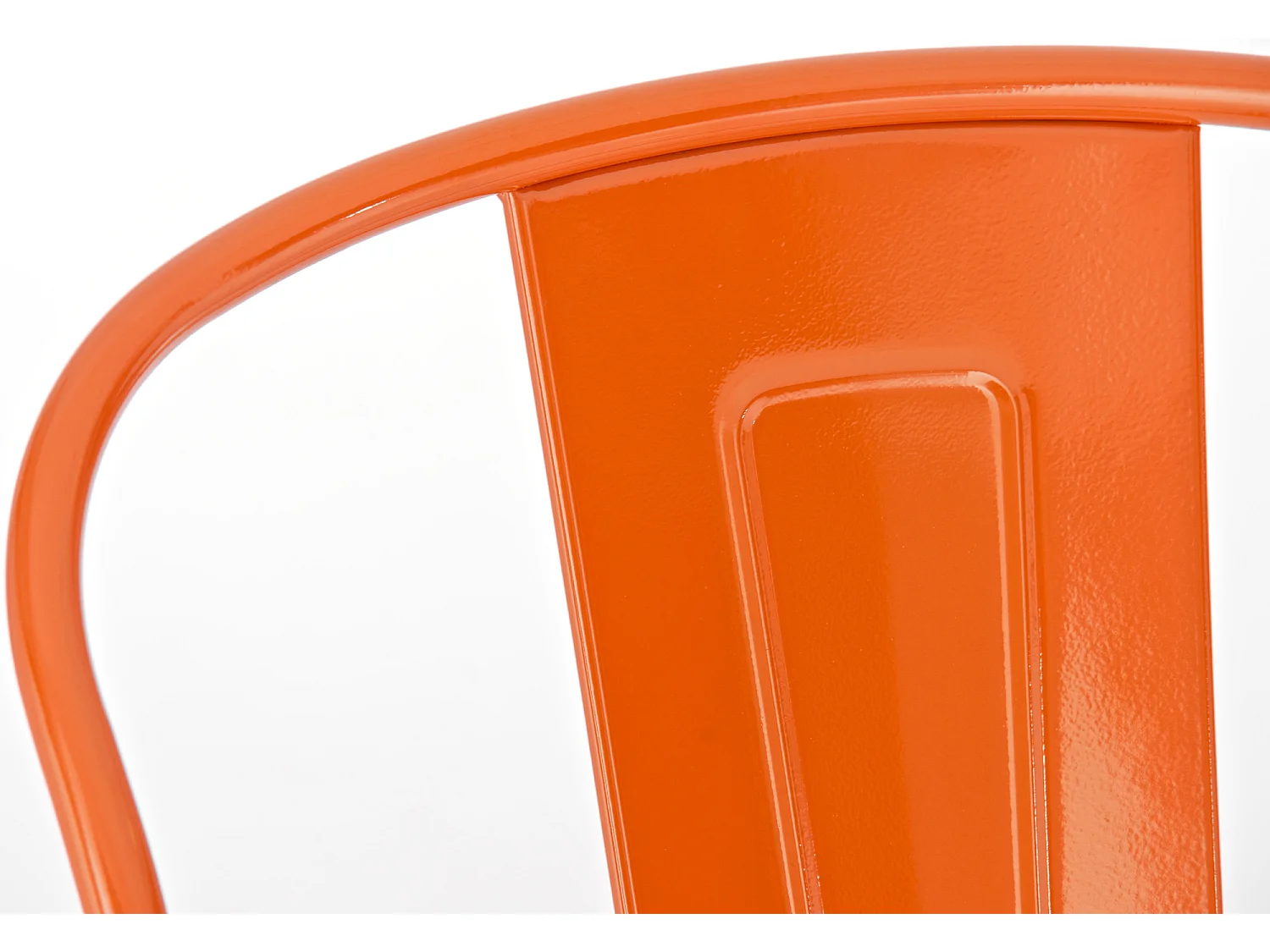 Lot de 4  Tabouret de bar - Métal & Métal - Orange - Aiden