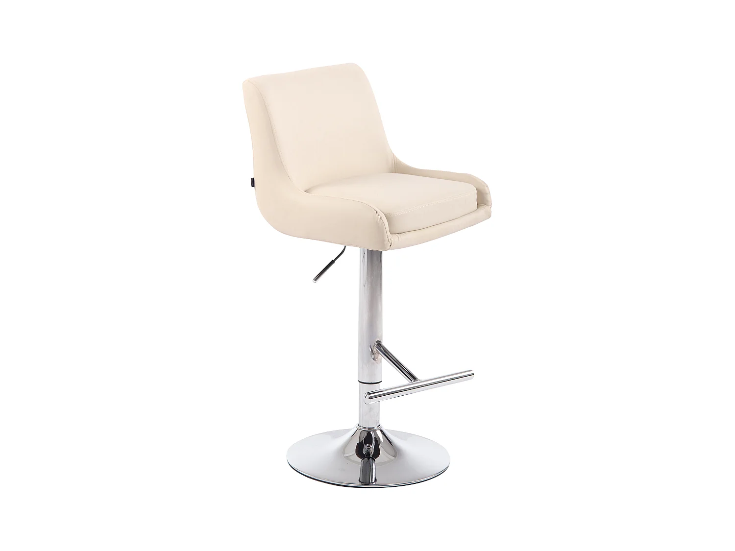 Tabouret de bar - Similicuir & Métal - Crème - Club