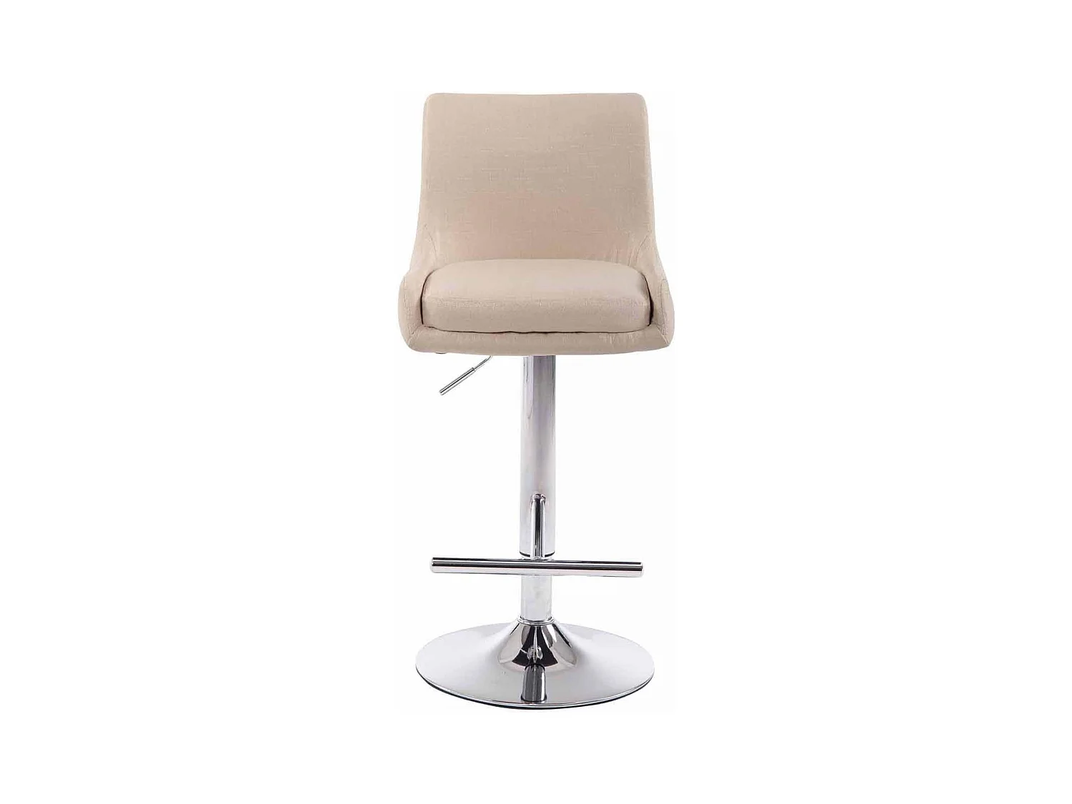 Lot de 2  Tabouret de bar - Tissu & Métal - Crème - Club