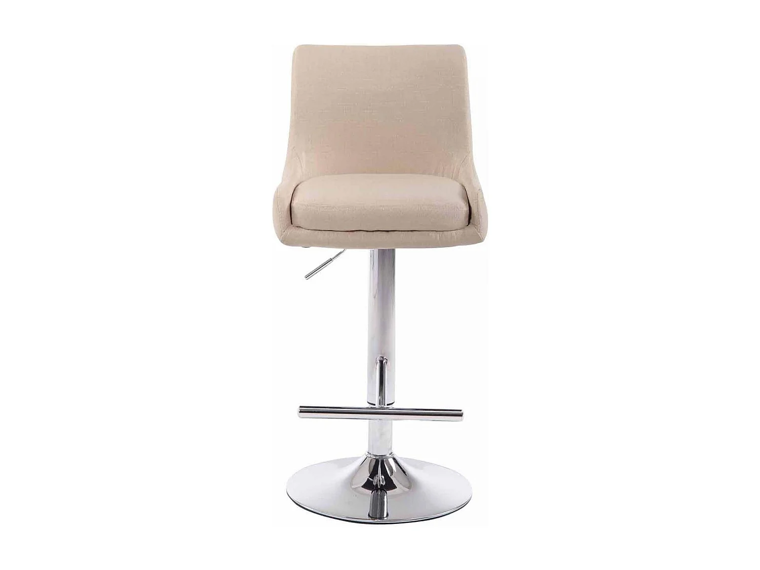 Lot de 2  Tabouret de bar - Tissu & Métal - Crème - Club