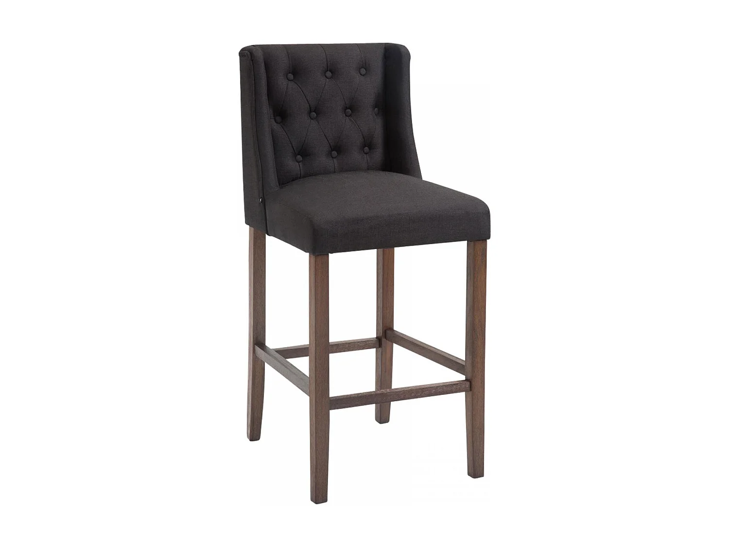 Tabouret de bar - Tissu & Bois - Noir - Cassandra