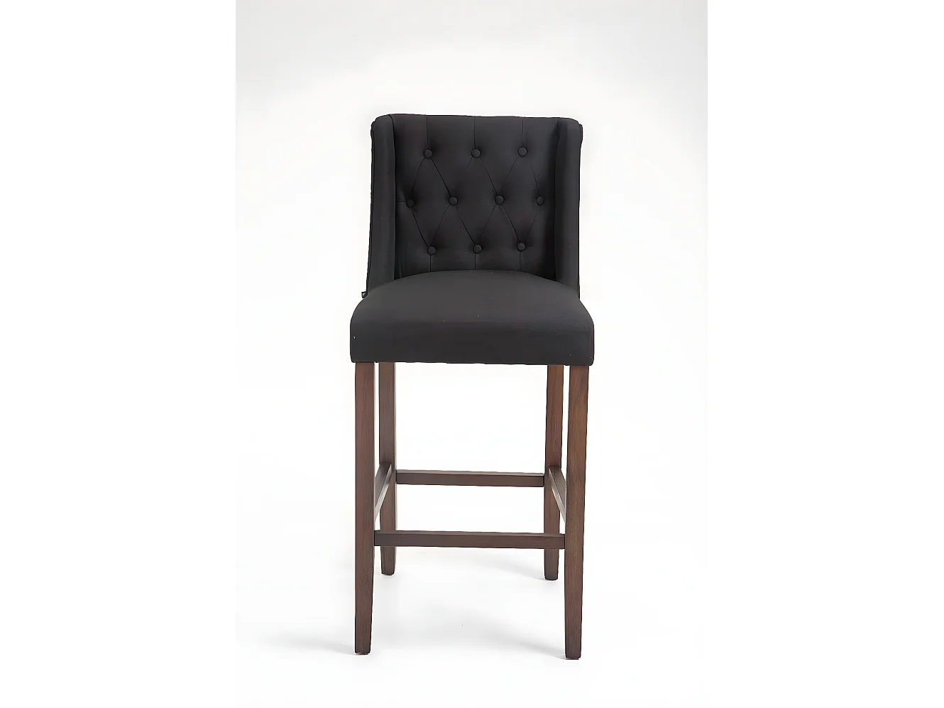 Tabouret de bar - Tissu & Bois - Noir - Cassandra