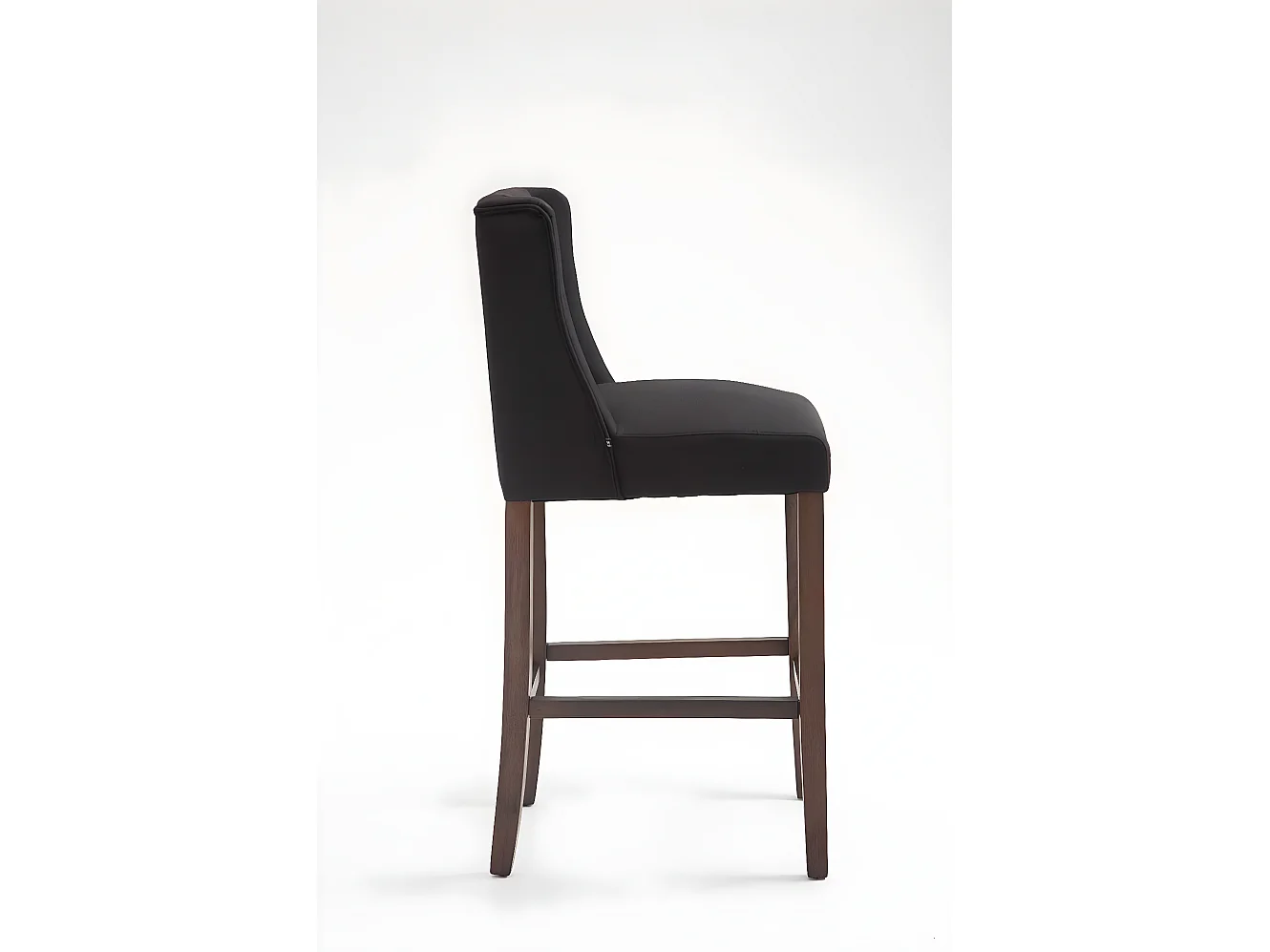 Tabouret de bar - Tissu & Bois - Noir - Cassandra