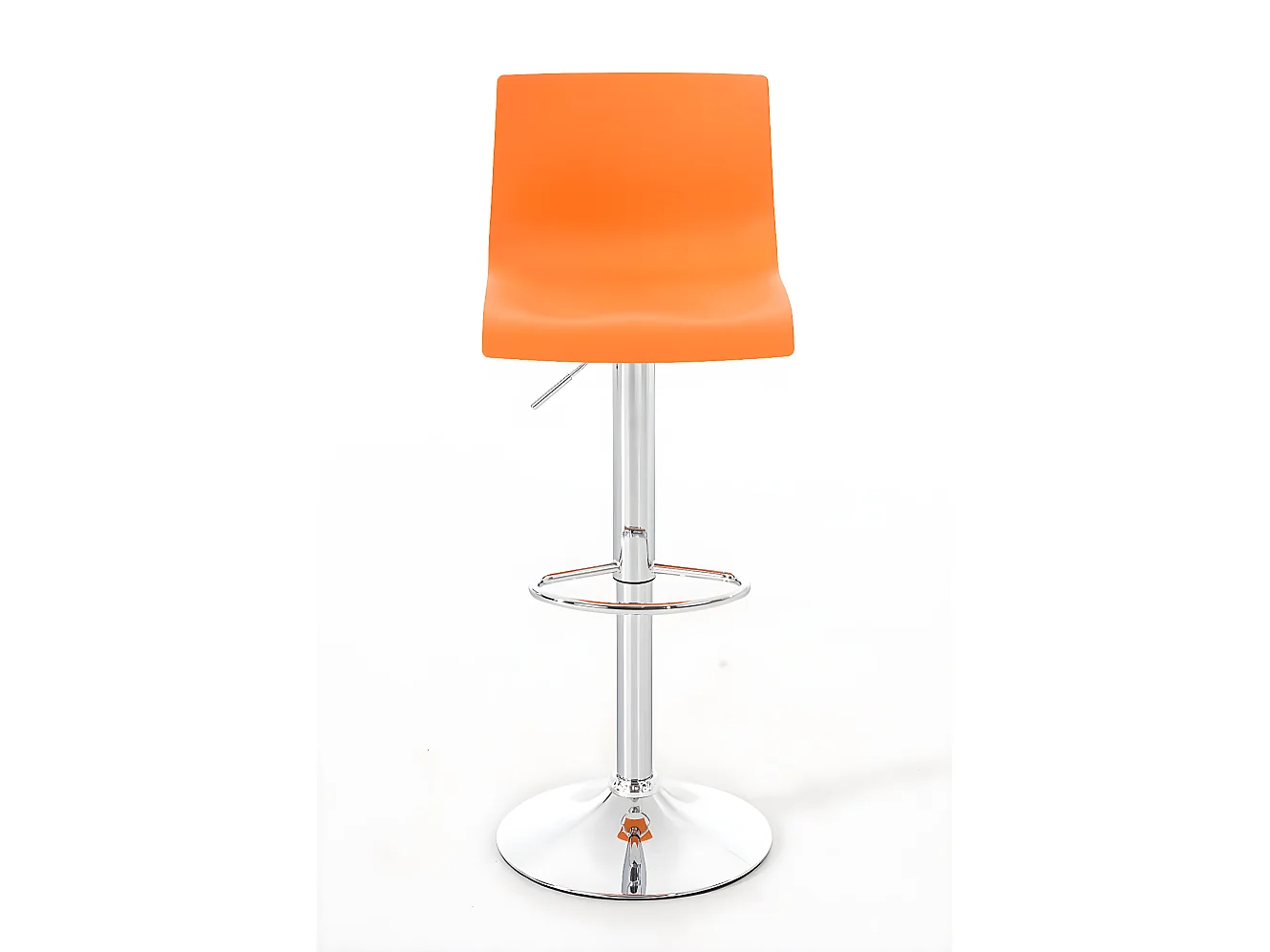 Lot de 2  Tabouret de bar - Plastique & Métal chromé - Orange - Hover