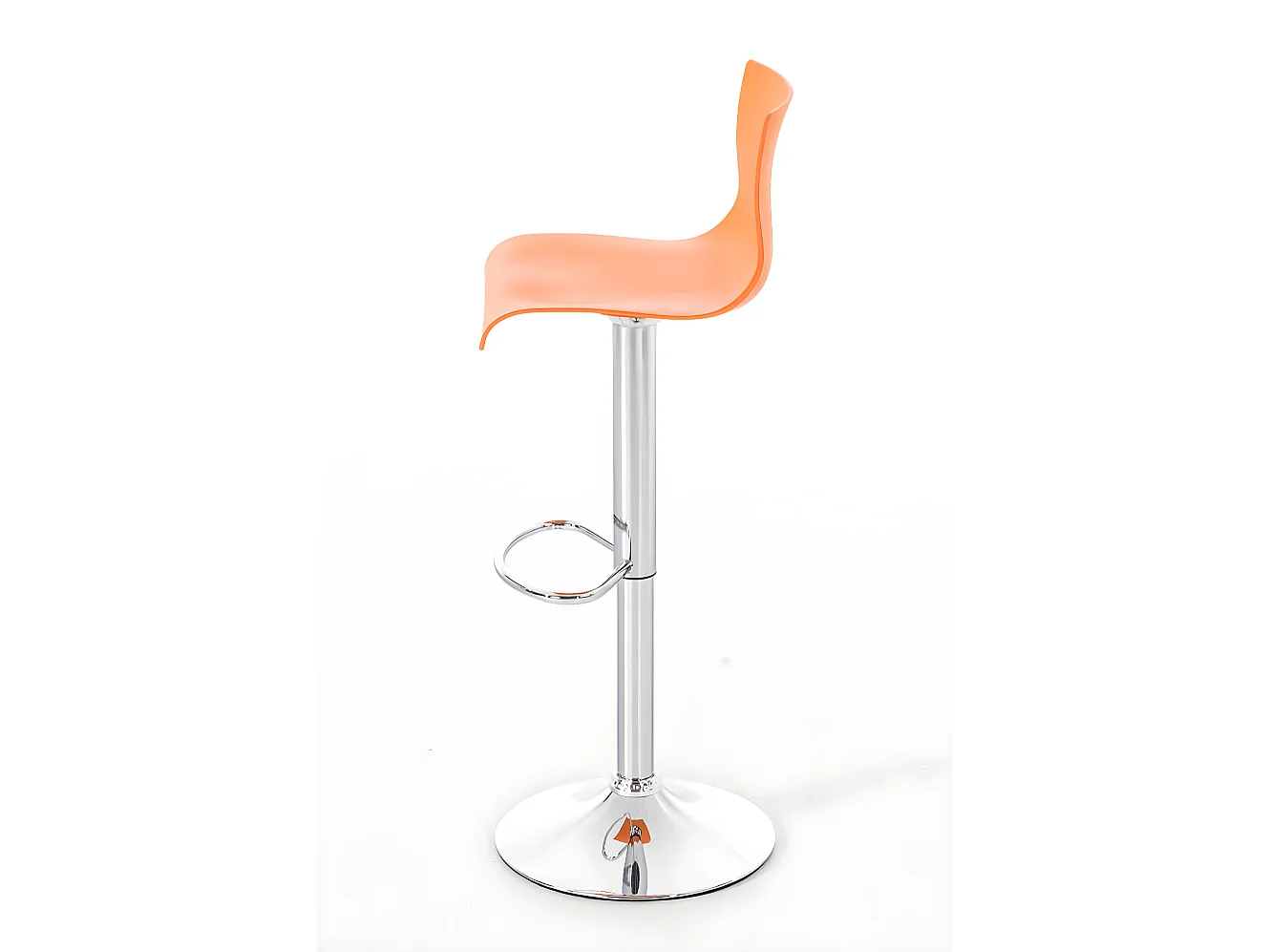 Lot de 2  Tabouret de bar - Plastique & Métal chromé - Orange - Hover