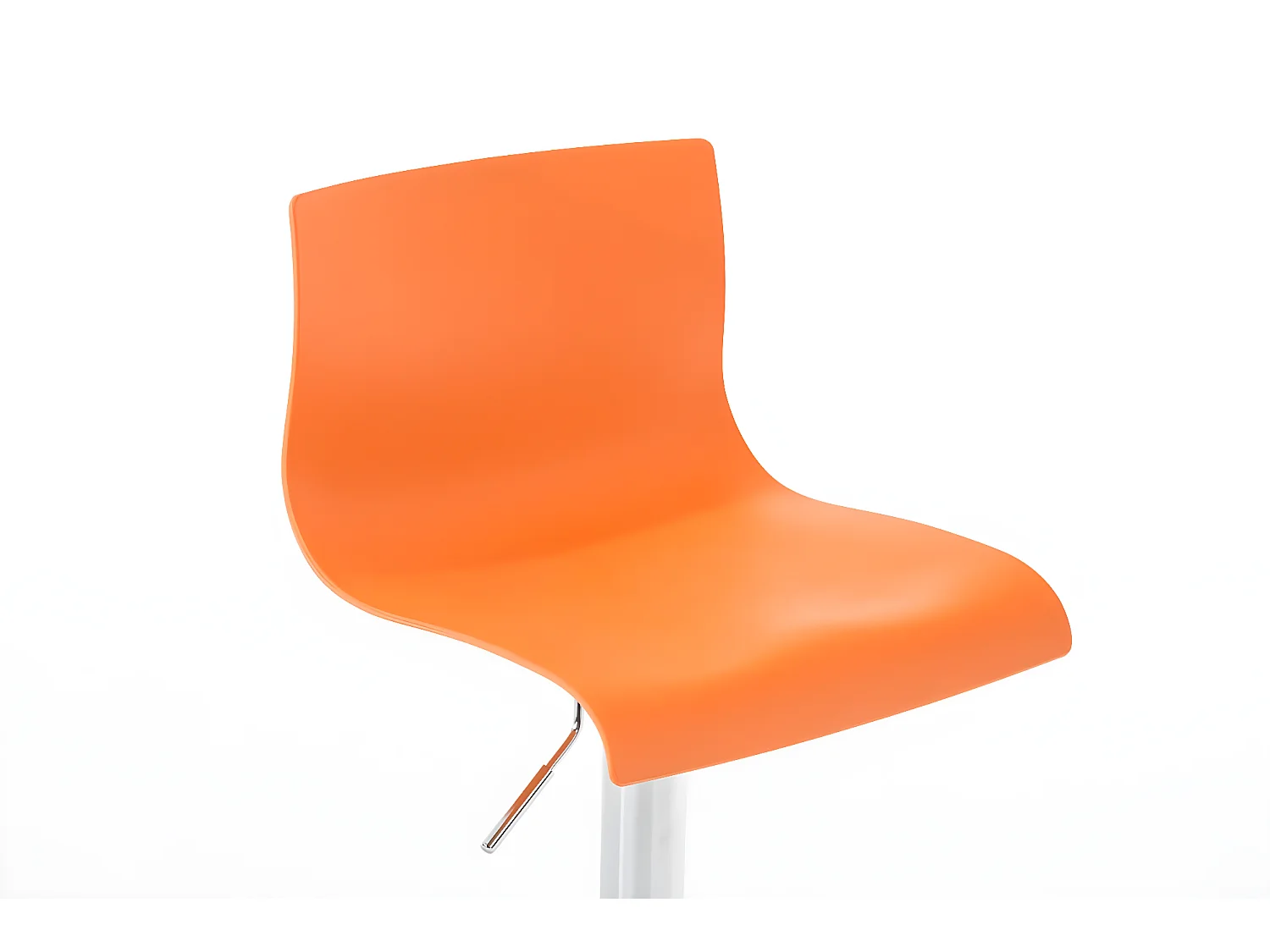 Lot de 2  Tabouret de bar - Plastique & Métal chromé - Orange - Hover