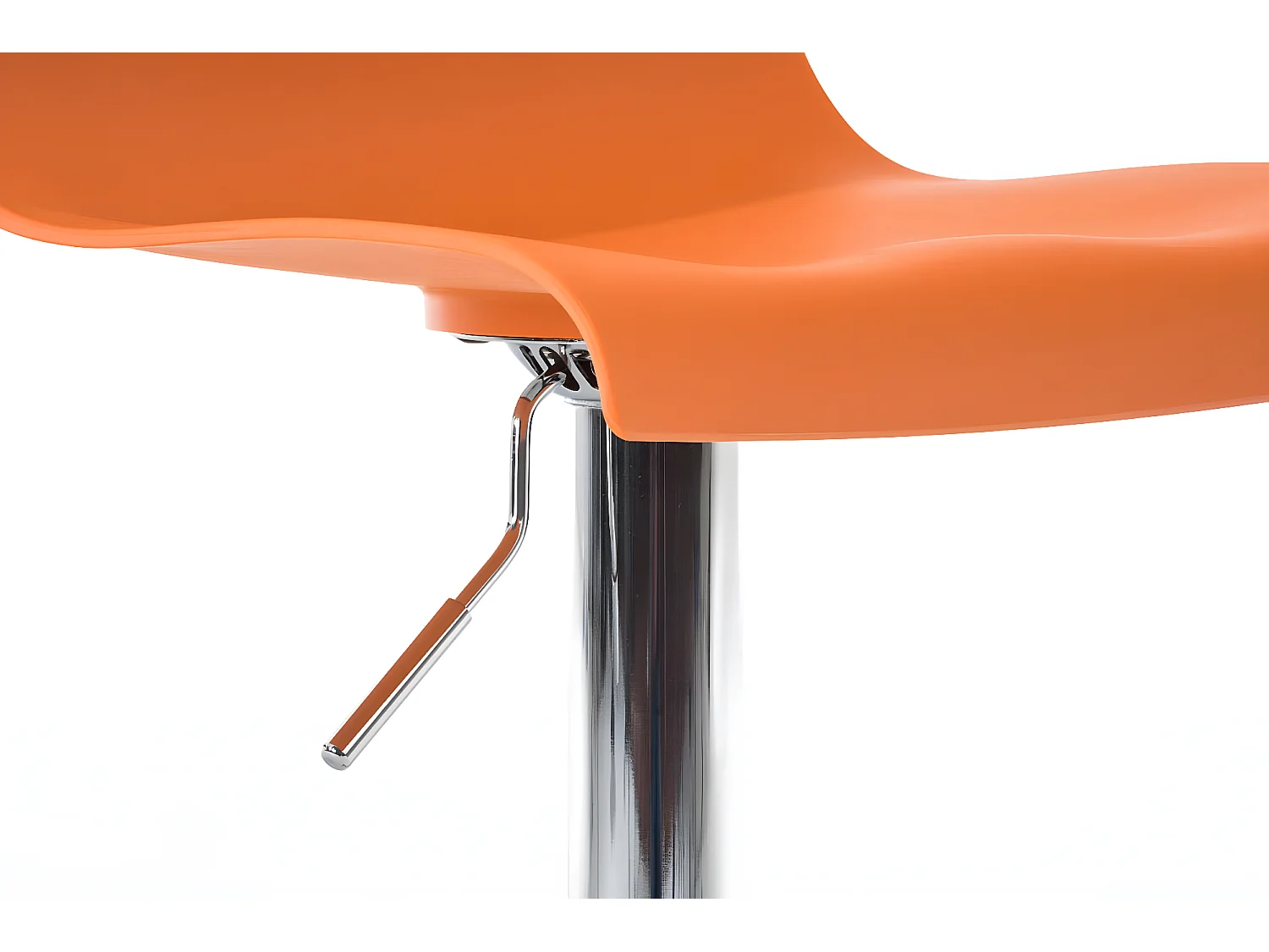 Lot de 2  Tabouret de bar - Plastique & Métal chromé - Orange - Hover