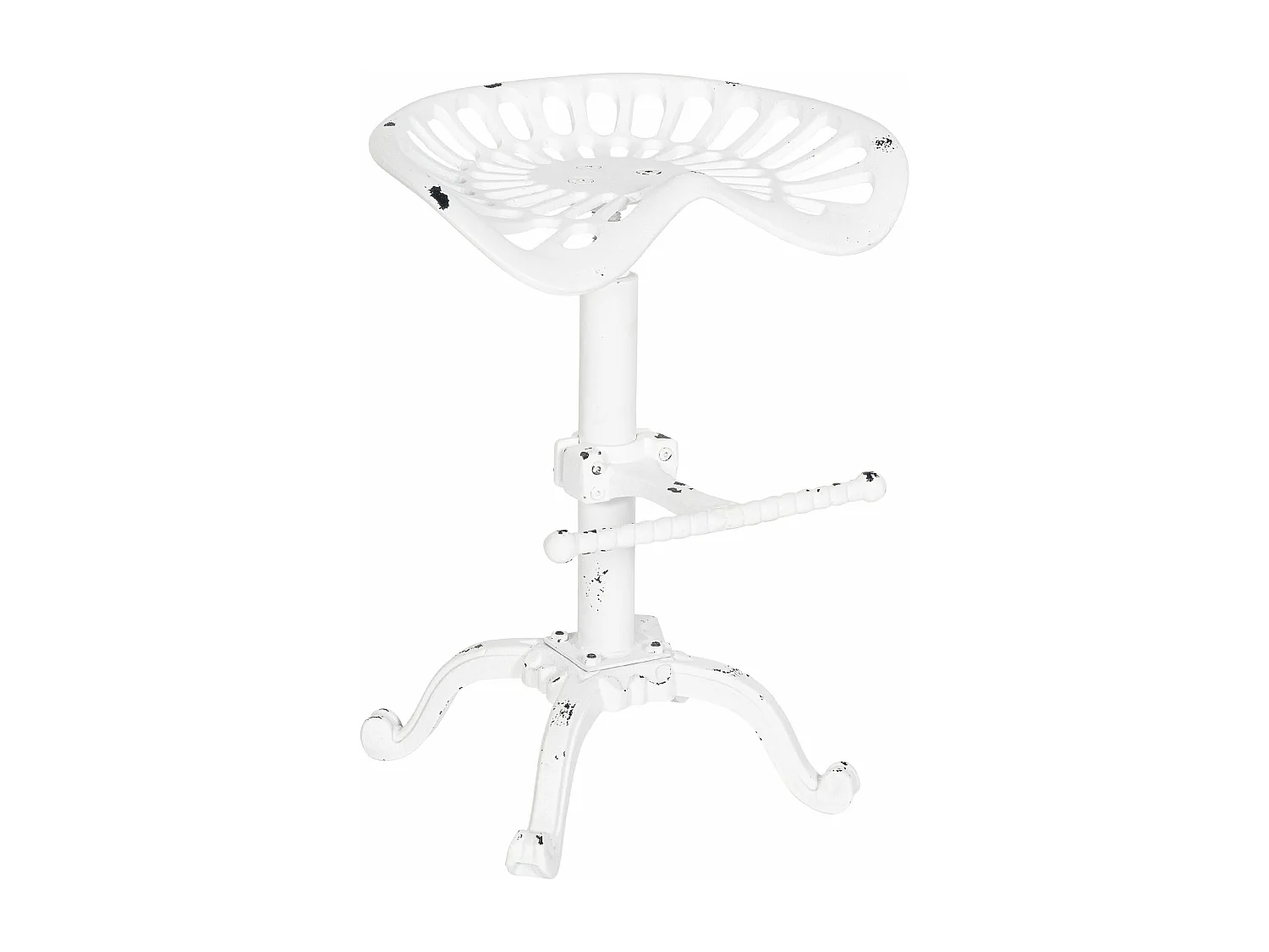 Tabouret de bar - Métal & Noir - Blanc antique - Butch