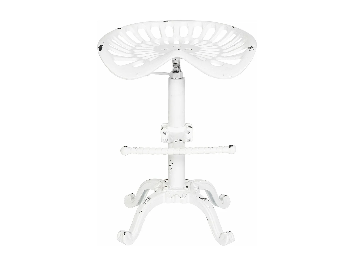 Tabouret de bar - Métal & Noir - Blanc antique - Butch