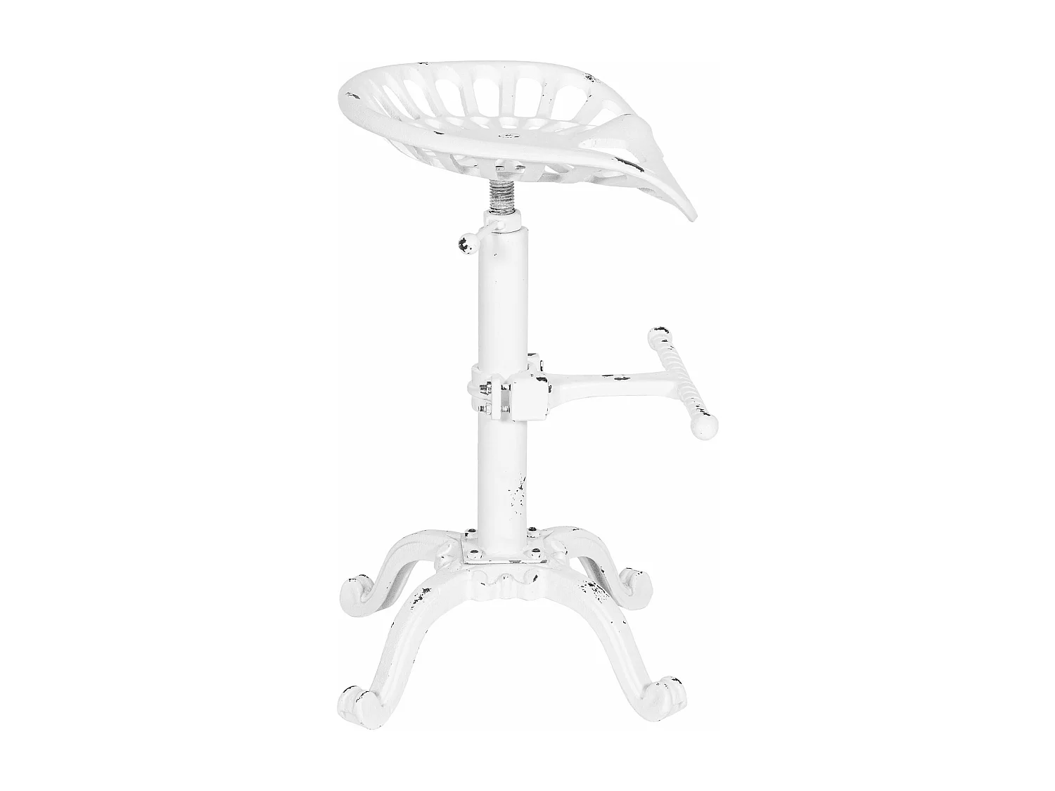 Tabouret de bar - Métal & Noir - Blanc antique - Butch