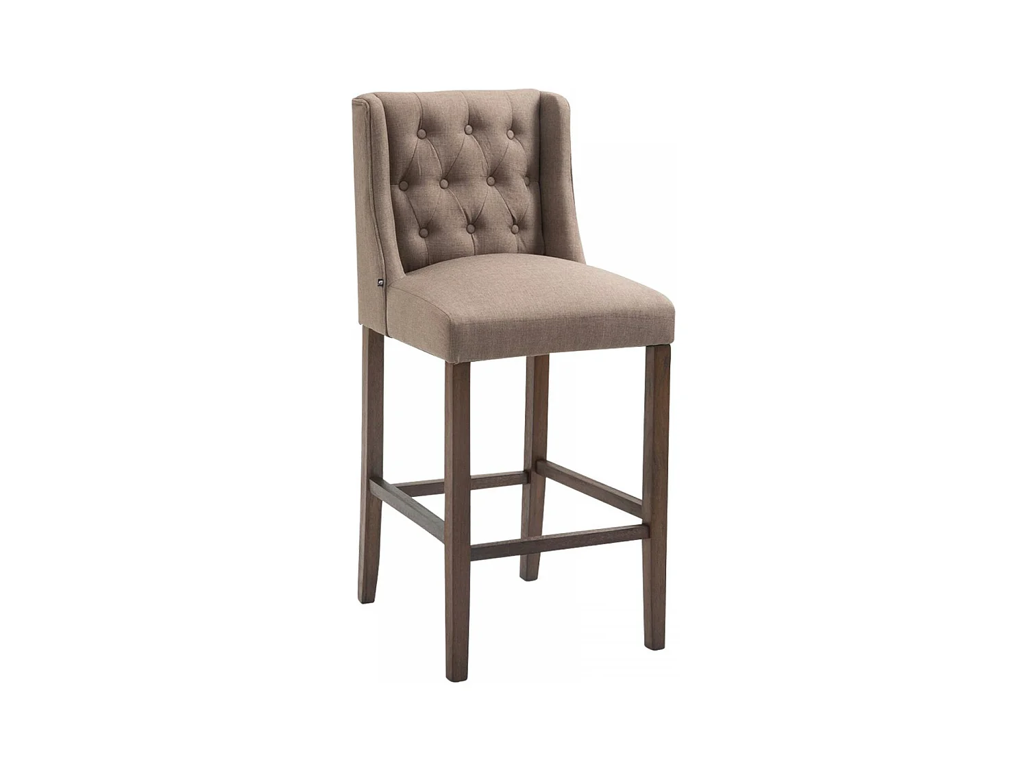 Tabouret de bar - Tissu & Bois - Taupe - Cassandra