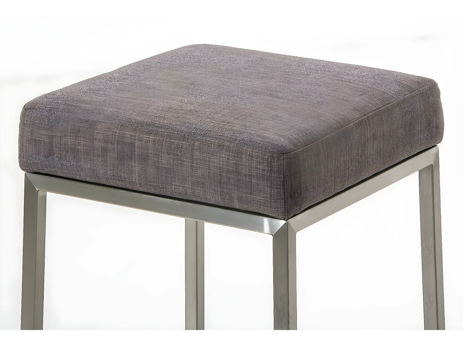 Lot de 2  Tabouret de bar - Tissu & Acier inoxydable - Gris - Montreal 85