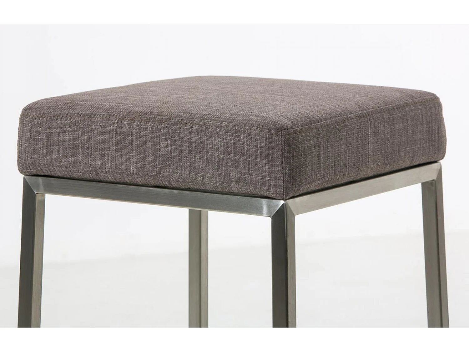 Lot de 2  Tabouret de bar - Tissu & Acier inoxydable - Gris - Montreal 85