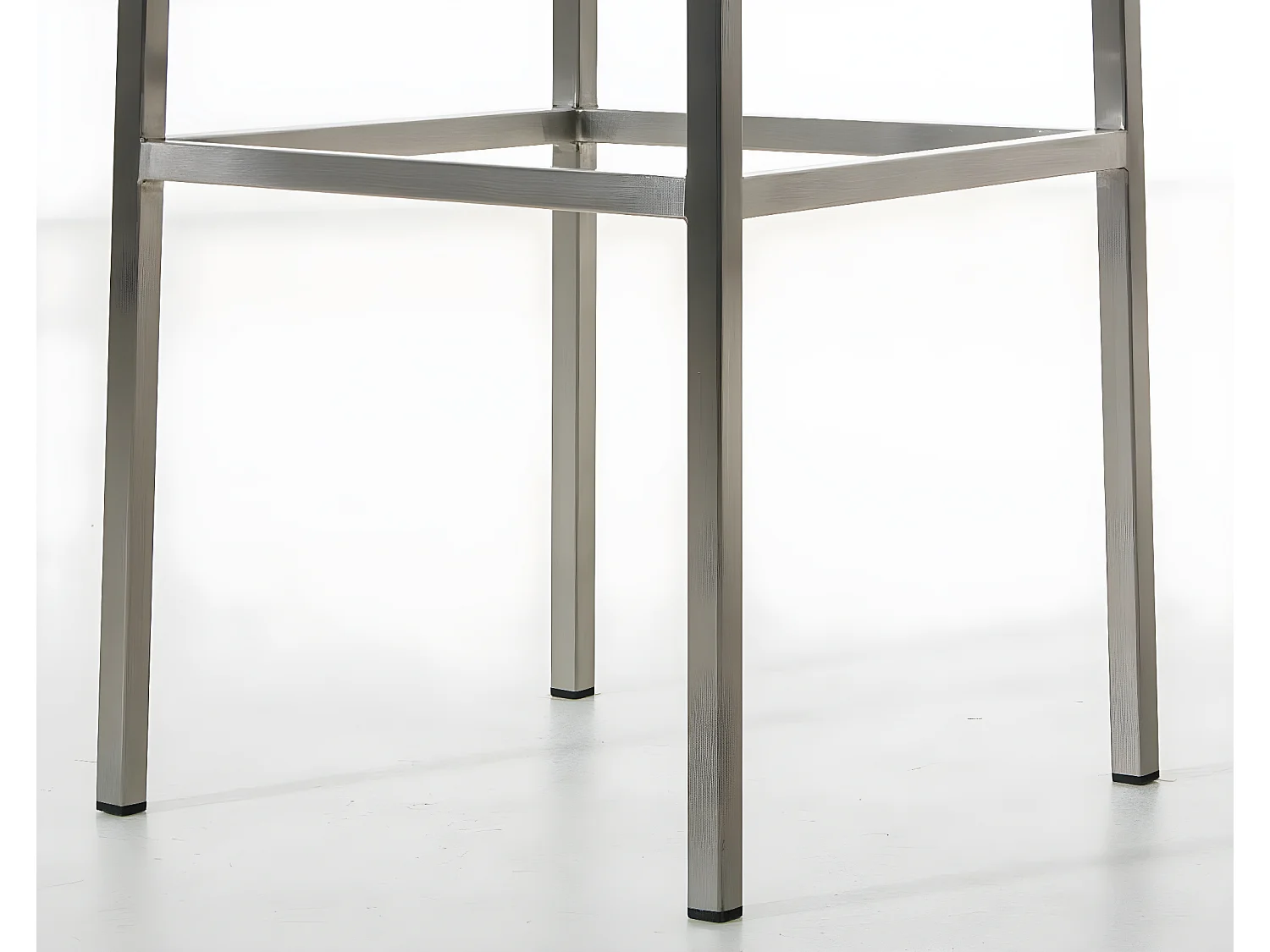 Lot de 2  Tabouret de bar - Tissu & Acier inoxydable - Gris - Montreal 85