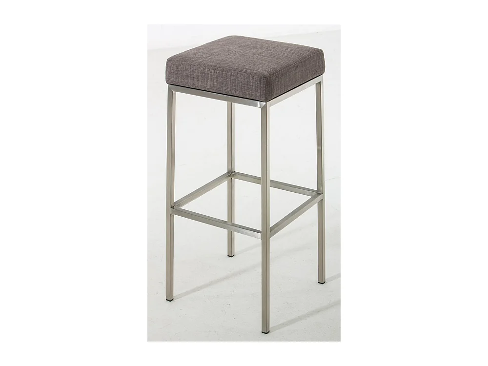 Lot de 2  Tabouret de bar - Tissu & Acier inoxydable - Gris - Montreal 85
