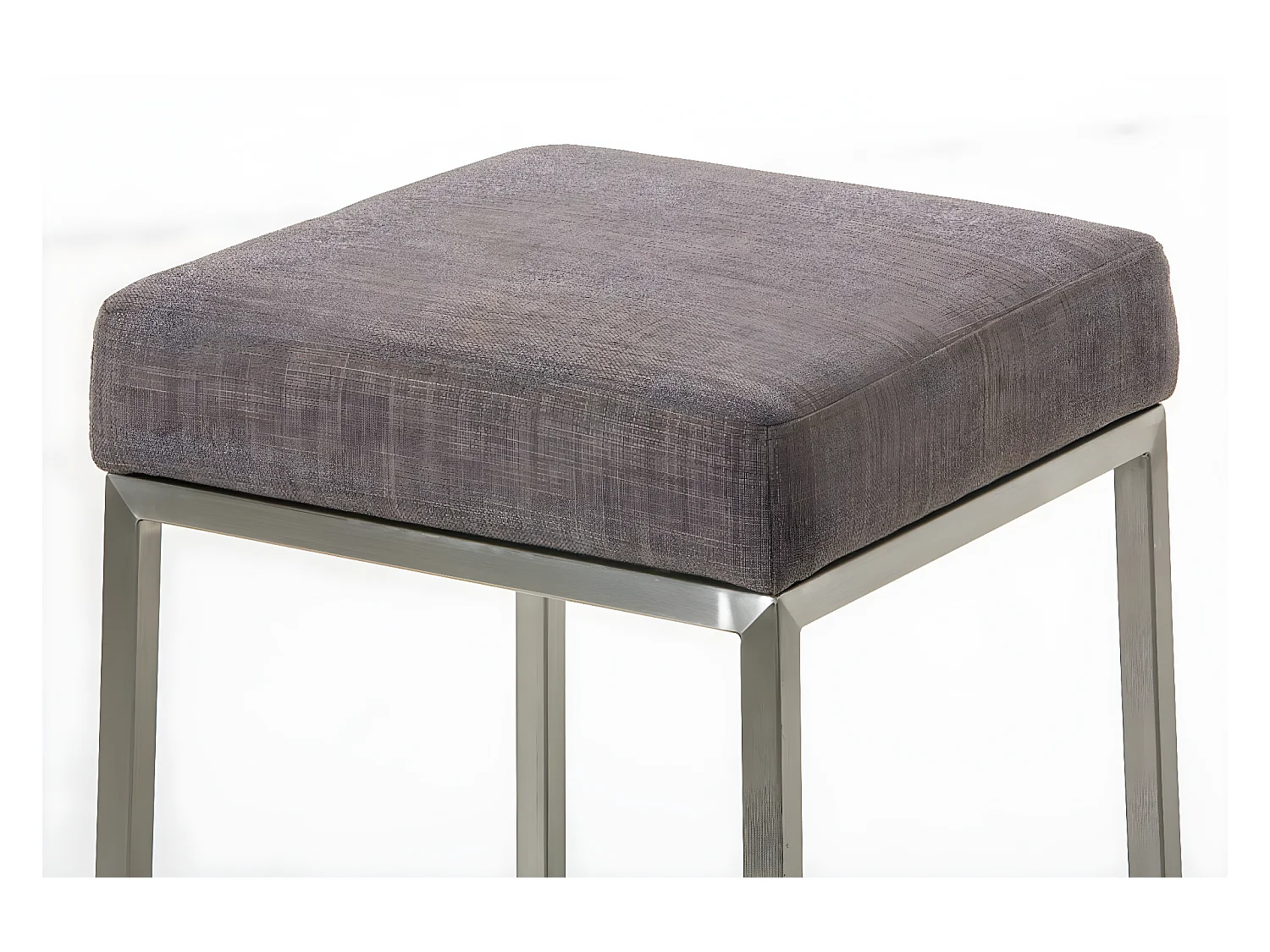 Lot de 2  Tabouret de bar - Tissu & Acier inoxydable - Gris - Montreal 85