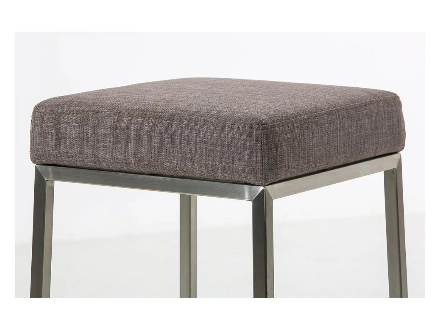 Lot de 2  Tabouret de bar - Tissu & Acier inoxydable - Gris - Montreal 85