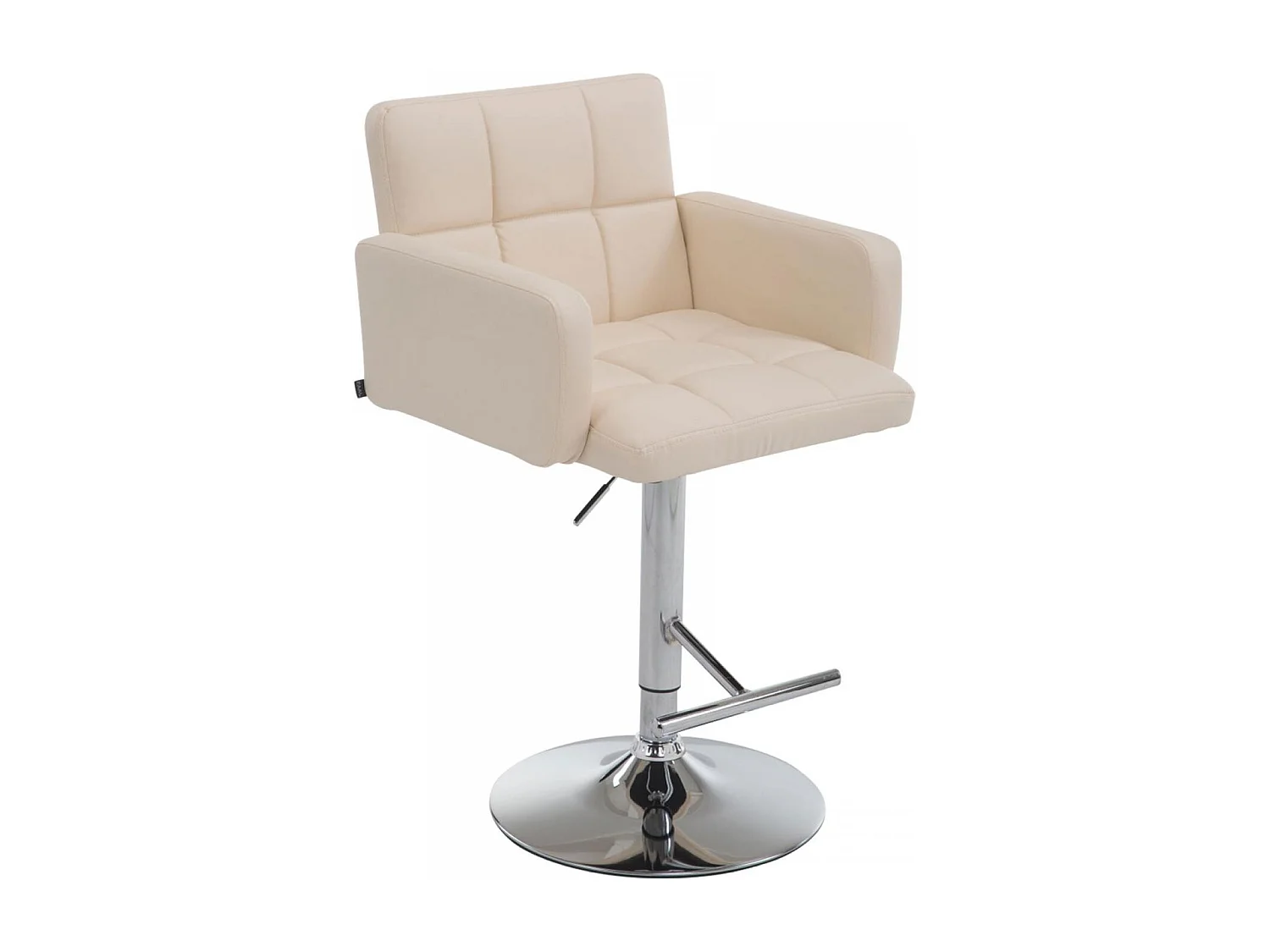 Tabouret de bar - Similicuir & Chrome - Crème - Los Angeles