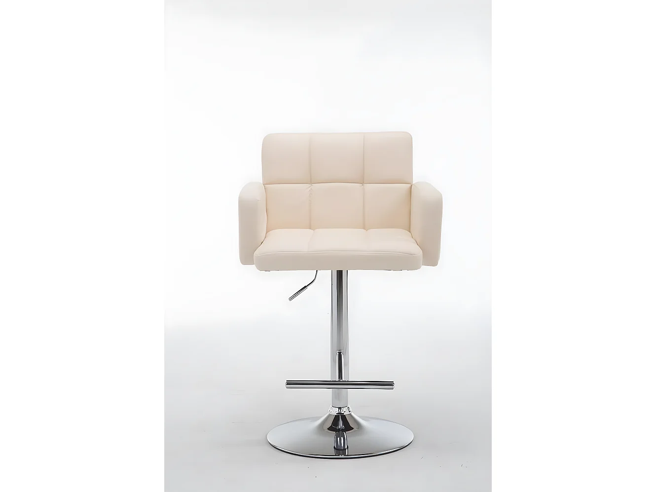 Tabouret de bar - Similicuir & Chrome - Crème - Los Angeles