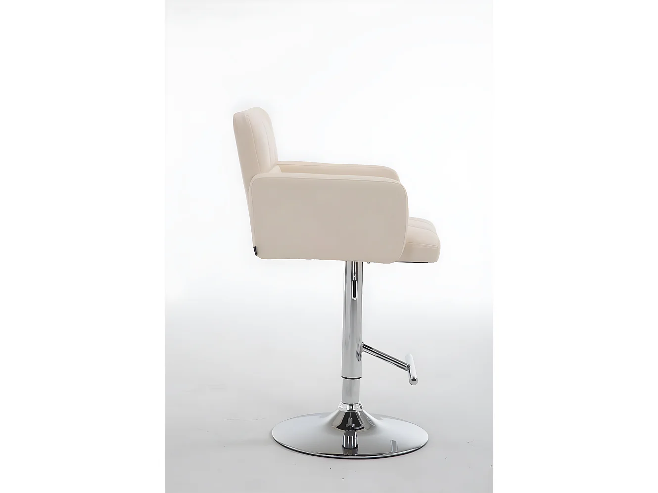 Tabouret de bar - Similicuir & Chrome - Crème - Los Angeles