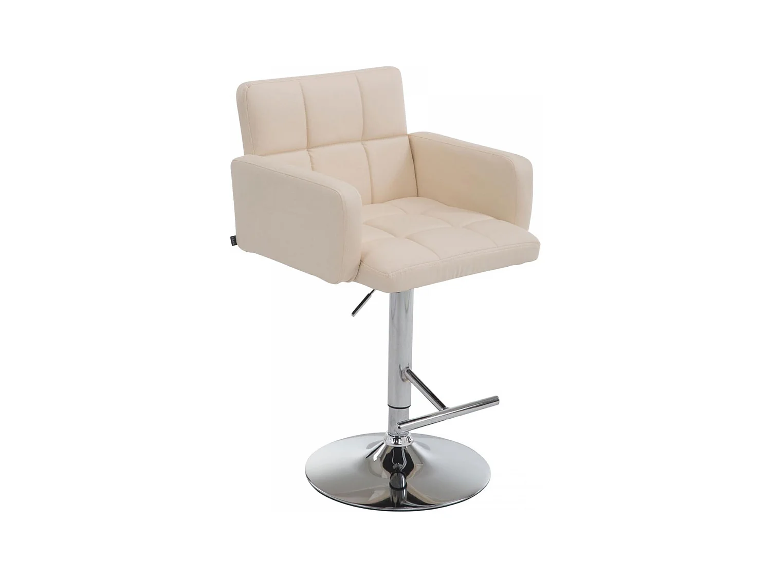 Tabouret de bar - Similicuir & Chrome - Crème - Los Angeles