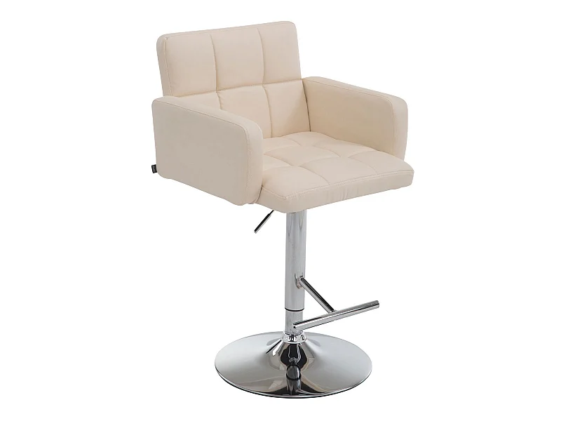 Barhocker - Kunstleder & chrom - creme - Los Angeles
