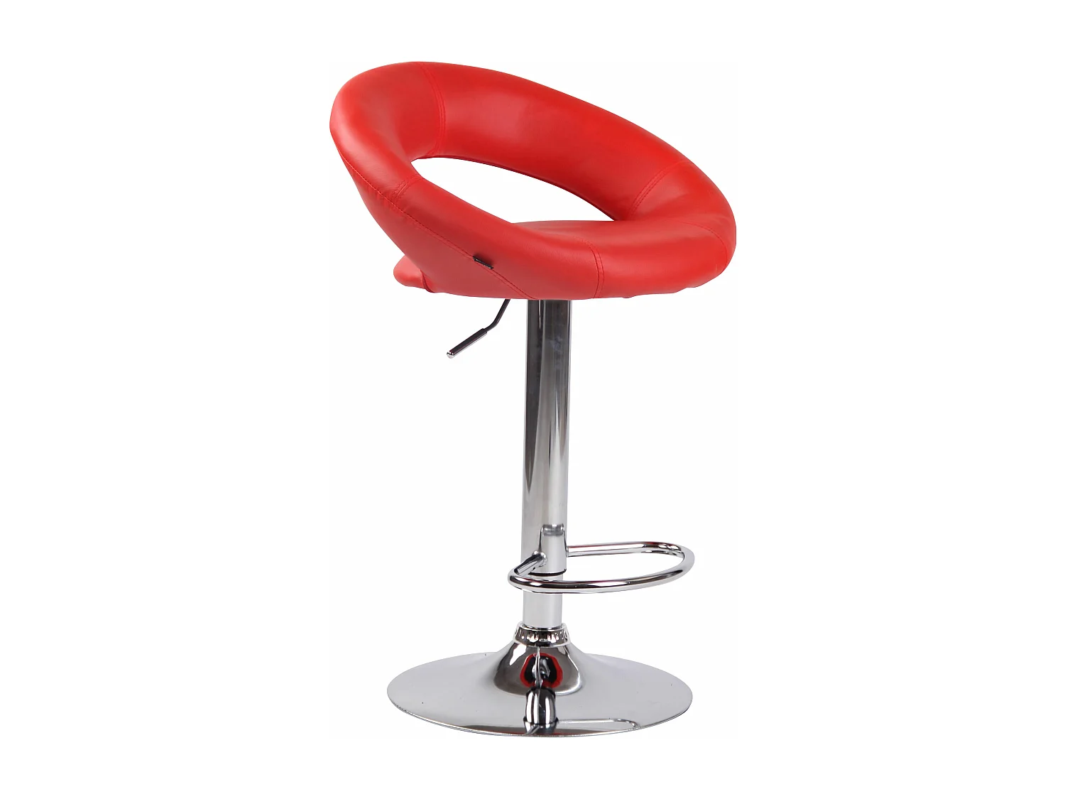 Tabouret de bar - Similicuir & Métal - Rouge - Olinda