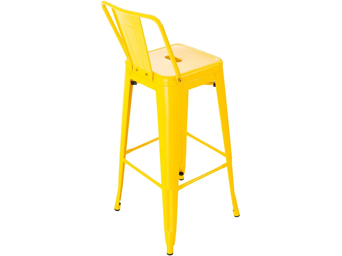 Lot de 4  Tabouret de bar - Métal & Nature - Jaune - Mason