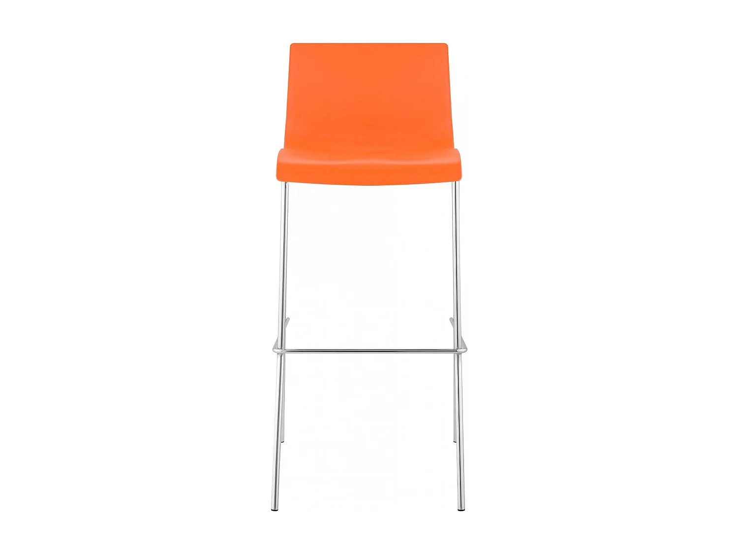 Tabouret de bar - Plastique & Chrome - Orange - Hoover