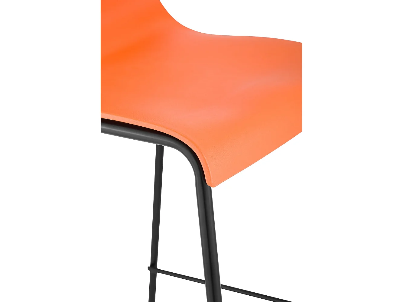 Tabouret de bar - Plastique & Noir - Orange - Hoover