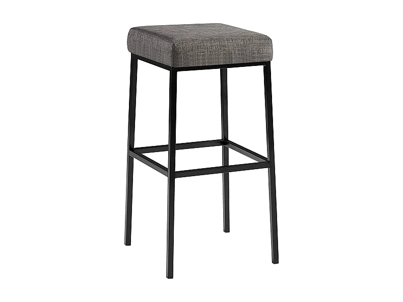 Tabouret de bar - Tissu & Noir - Gris - Montreal 80